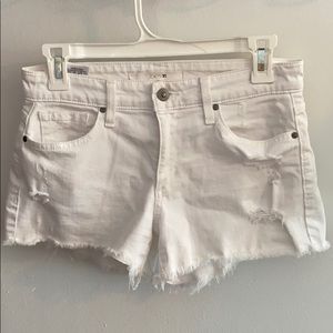 White denim shorts